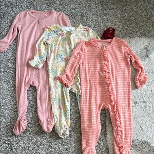 6/9 Month Baby Zip-Up Sleeper Set of 3